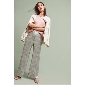 Anthropologie Metallic Wide Pant